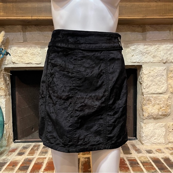 Free People Black Velvet Retro Mini Skirt - Picture 5 of 13